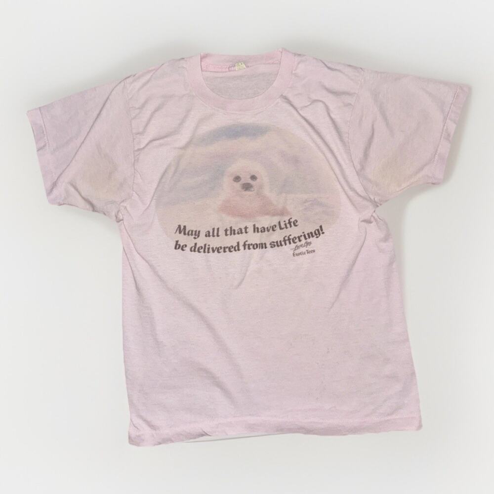 Vintage Screen Stars Exotic Tees Sea Lion Graphic T-Shirt Med 17x23 70s 80s 90s
